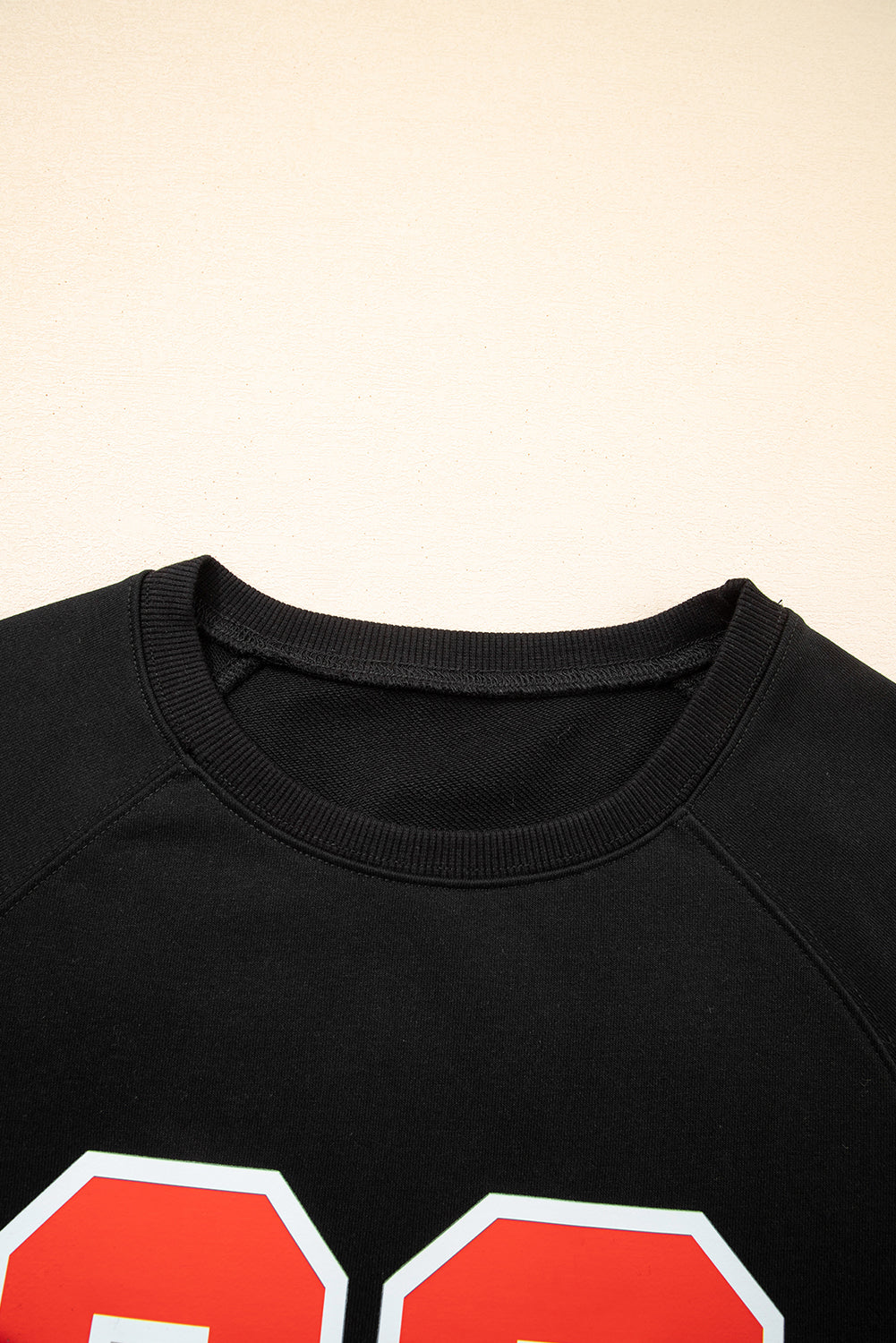 Black Varsity Spirit Striped 89 Graphic Casual Gameday Sweatshirt