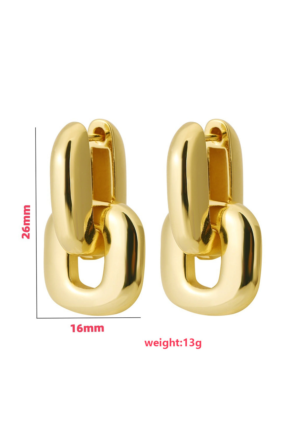 Gold Vintage Geometric Dangle Hoop Earrings