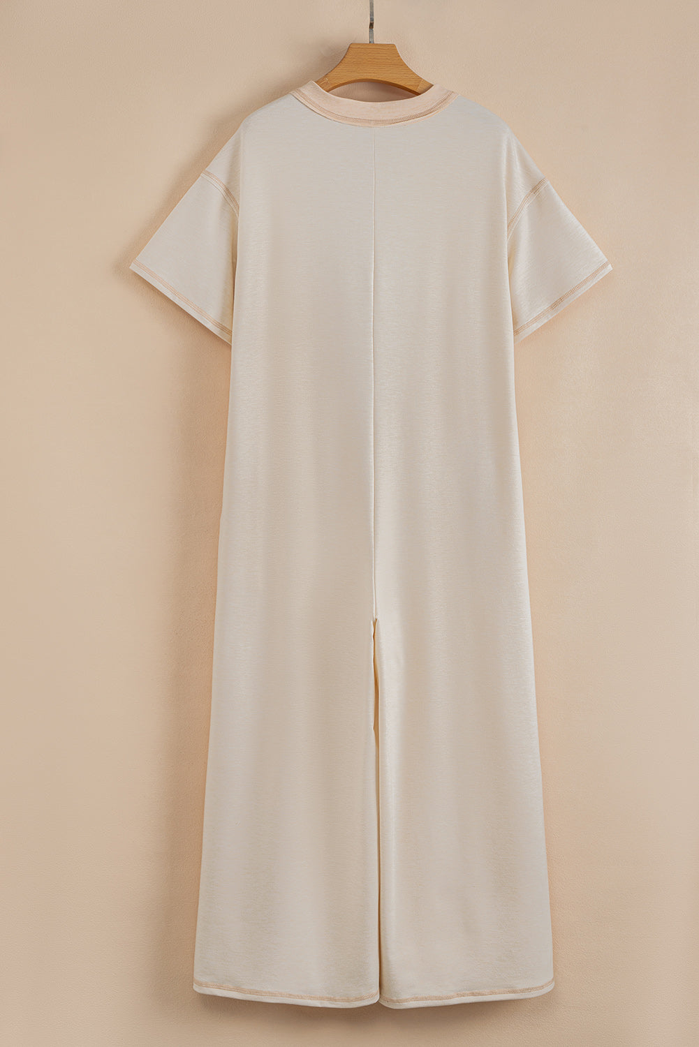 Patchwork Pocket Short Sleeve Jumpsuit