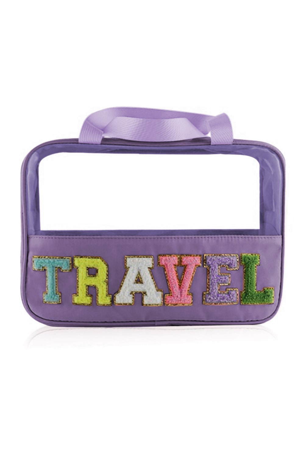 Travel Chenille Letter Clear Makeup Bag