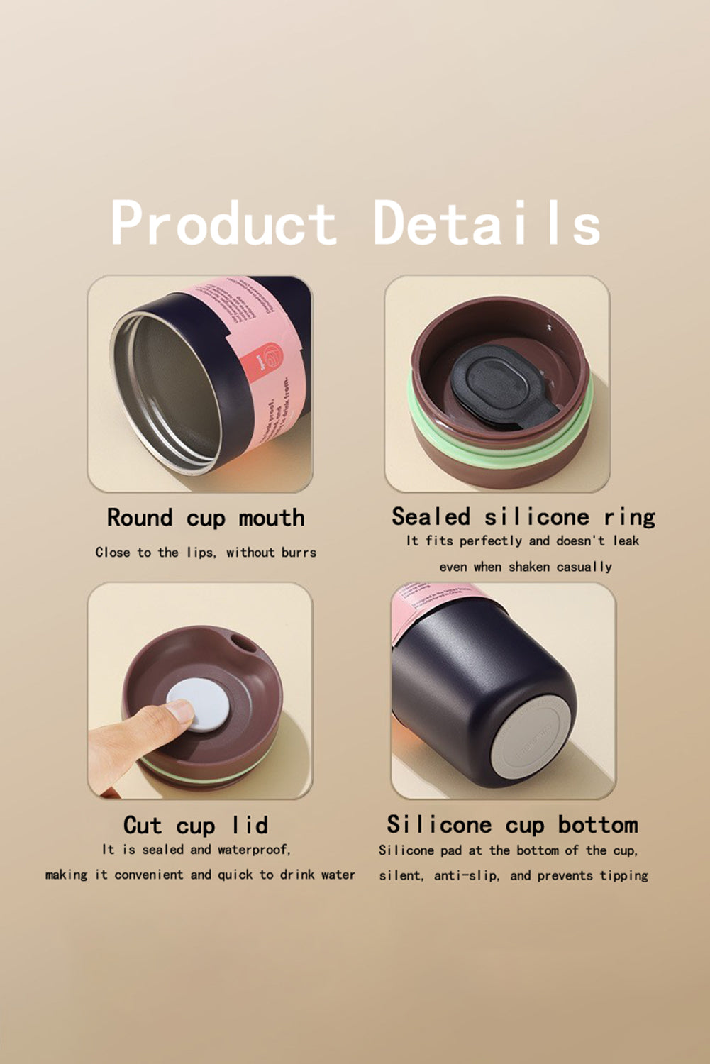 Minimalist Stainless Steel Insulated Tumbler Cup – BPA-Free & Leakproof