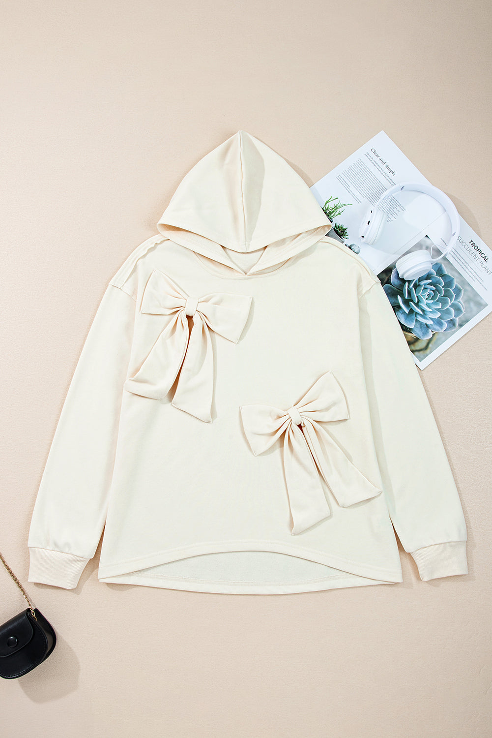 Oversized Bow Hoodie – Creamy White