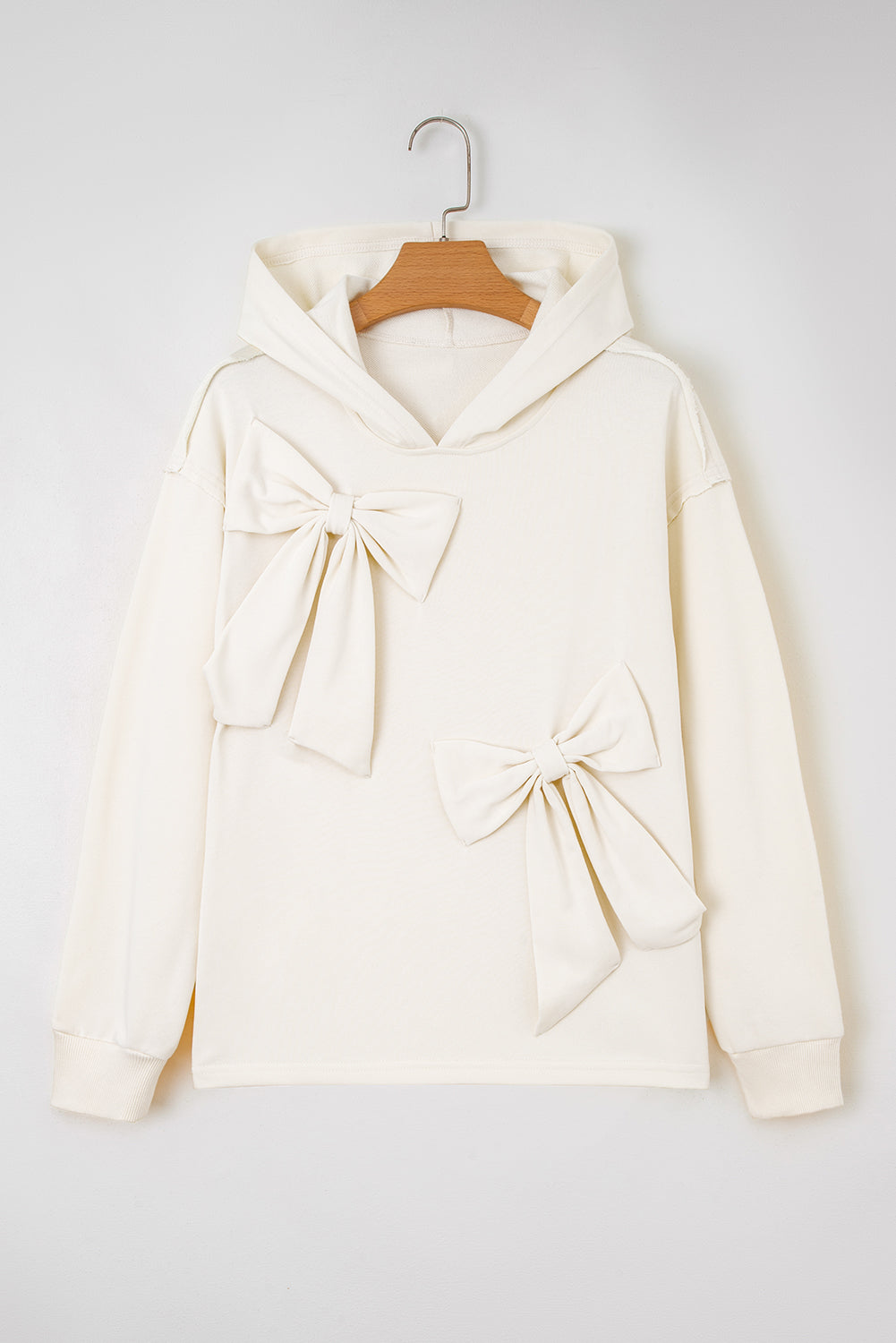 Oversized Bow Hoodie – Creamy White