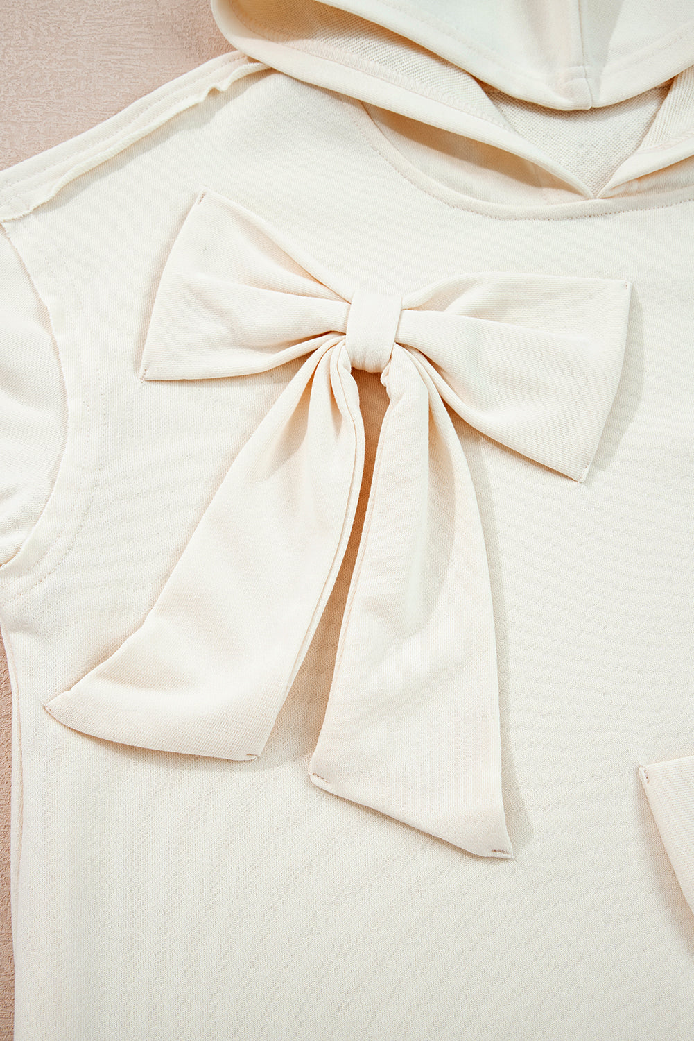 Oversized Bow Hoodie – Creamy White