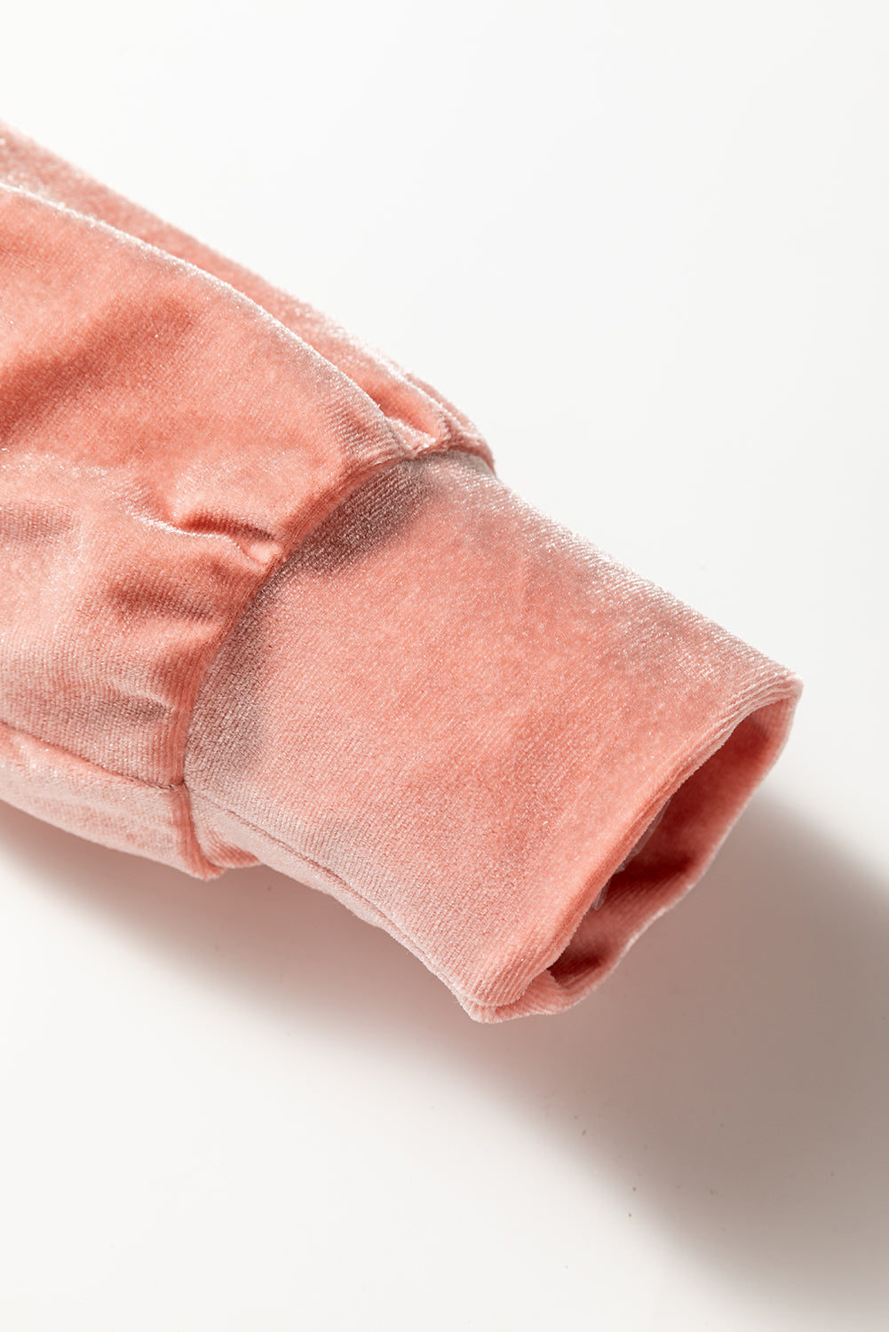 Peach Blossom Velvet Zip-up Hoodie and Wide Leg Pants Set