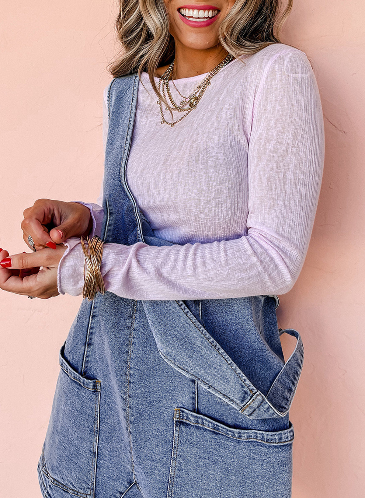Dusk Blue Sleeveless Denim Romper with U-Neck & Pockets