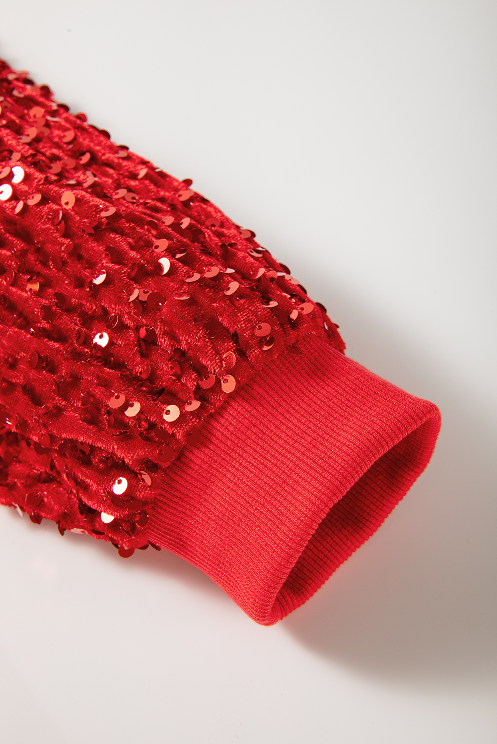 Red Sequined Santa Claus Long Sleeve Christmas Sweatshirt