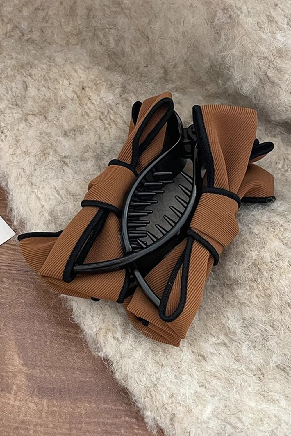 Chestnut Contrast Color Bow Hair Claw Clip