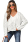 Embroidered Patchwork V-Neck Top – White