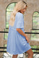 Raw Edge Pocketed Babydoll T-Shirt Dress – Blue
