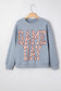 Game Day Checkered Letter Graphic Oversized Sweatshirt