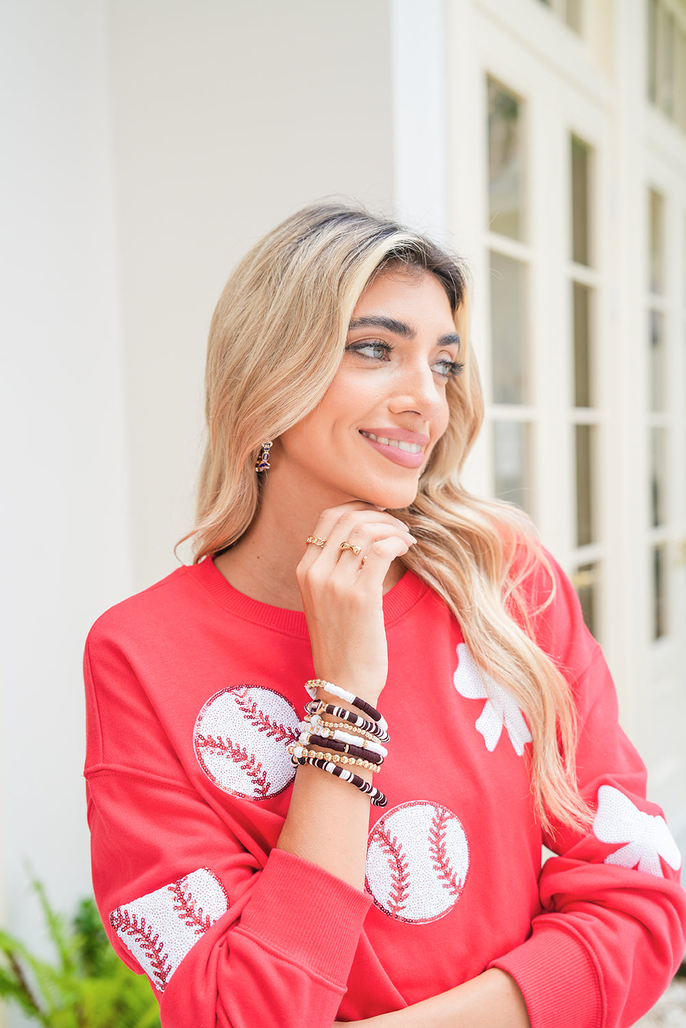 Game Day Football Beaded Bracelet Set