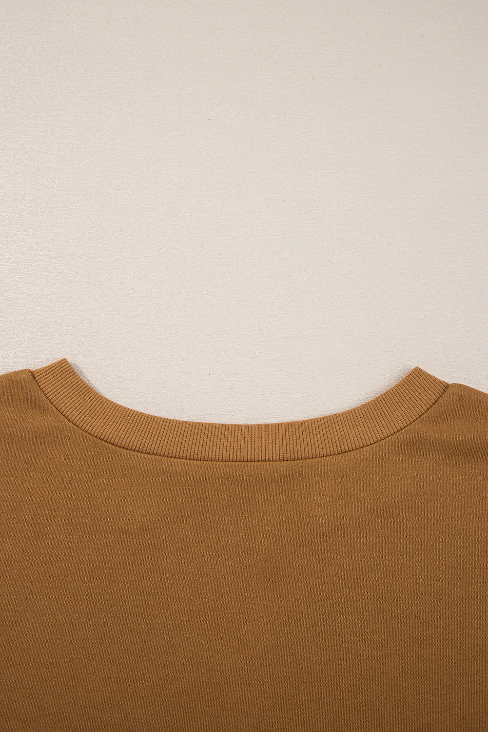 Oversized Mixed Textured Split Neck High Low Patchwork Sweatshirt