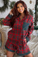 Red Plaid Christmas Holiday Long Sleeve Shirt and Shorts Pajama Set