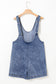 Dusk Blue Sleeveless Denim Romper with U-Neck & Pockets