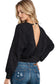 Black Casual One Strap V-shape Open Back Sweatshirt