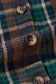 Brown Plaid Print Chest Pockets Buttoned Shacket