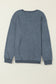 Green Ribbed Round Neck Drop Sleeve Pullover Sweatshirt