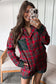 Red Plaid Christmas Holiday Long Sleeve Shirt and Shorts Pajama Set
