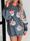 Sequin Santa Patch Ribbed Sweatshirt