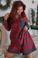 Red Plaid Christmas Holiday Long Sleeve Shirt and Shorts Pajama Set