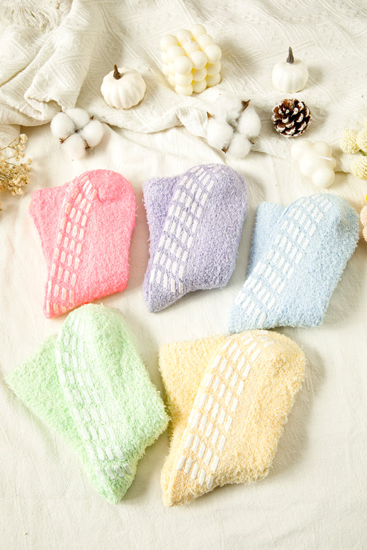 Multicolor Non-Slip Cozy Fuzzy Socks Set