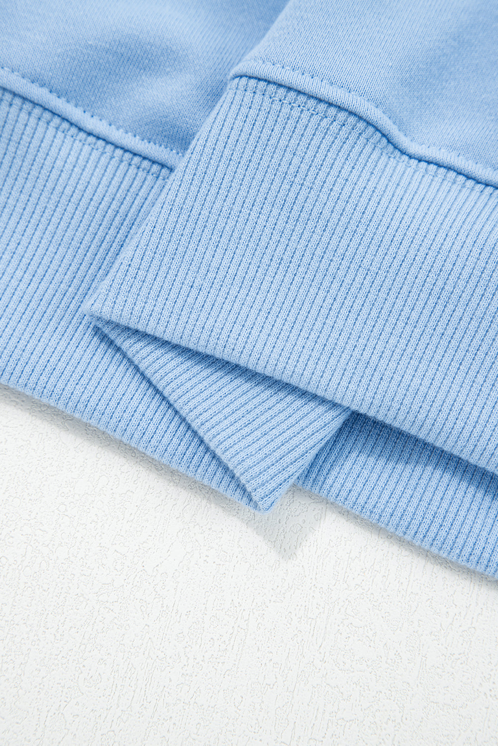 Blue Floral Patchwork Drop Shoulder Pullover and Sweatpants Lounge Set