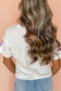 White Sequin Pumpkin Face Patched Crew Neck Holiday T-Shirt