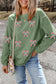 Green Candy Cane Patch Application Corded Baggy Sweatshirt