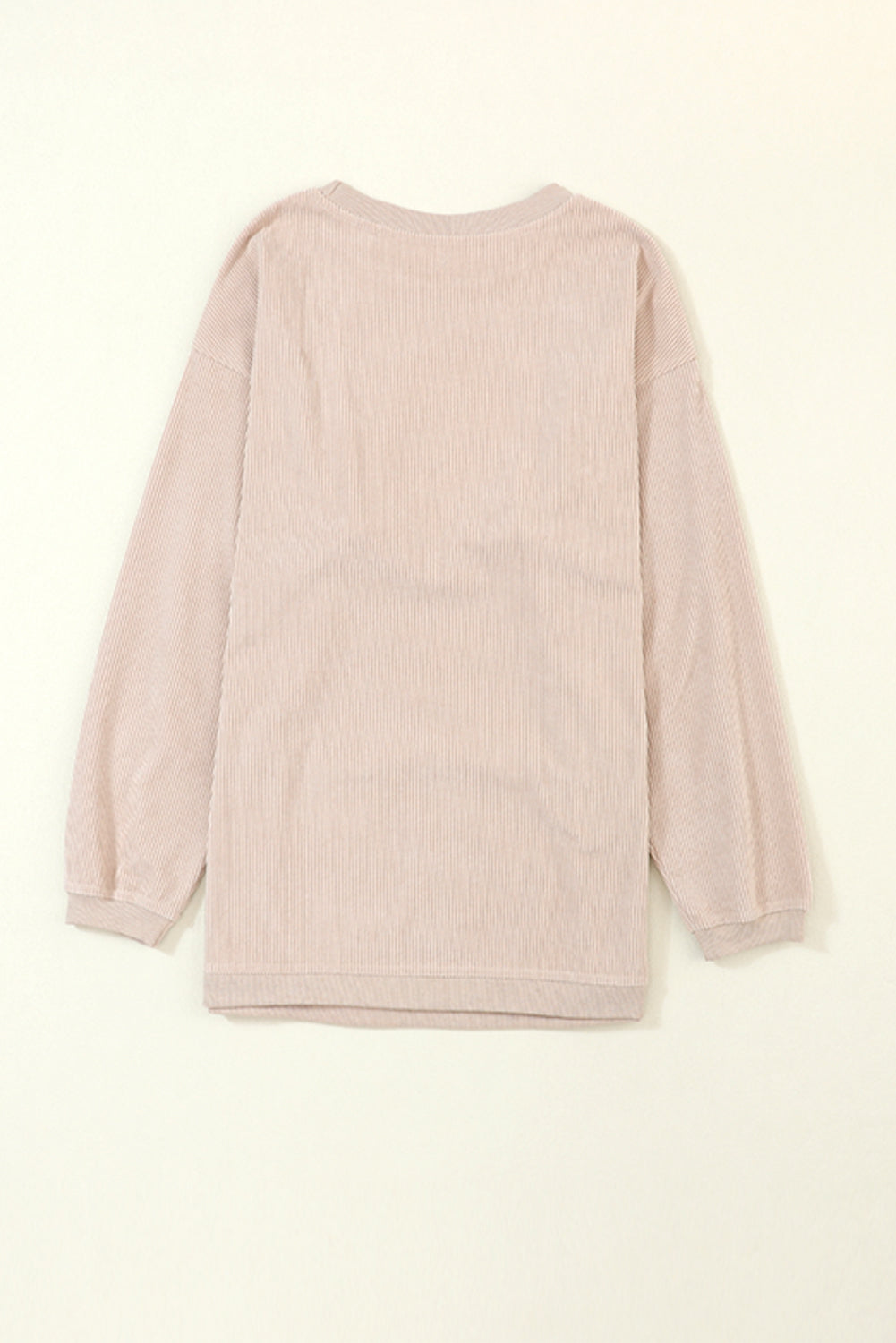 Festival Fuchsia Plain Drop Sleeve Crinkle Rib Oversized Sweatshirt