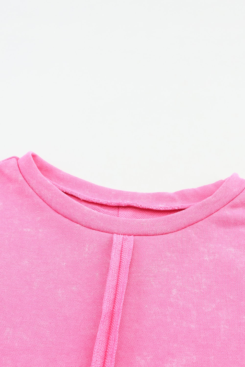 Rose Drop Sleeve Exposed Seam Pullover Sweatshirt