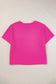 Bright Pink Patched Pocket Exposed Seam Oversized T Shirt