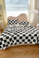 Black Checkered Fluffy Fleece Blanket