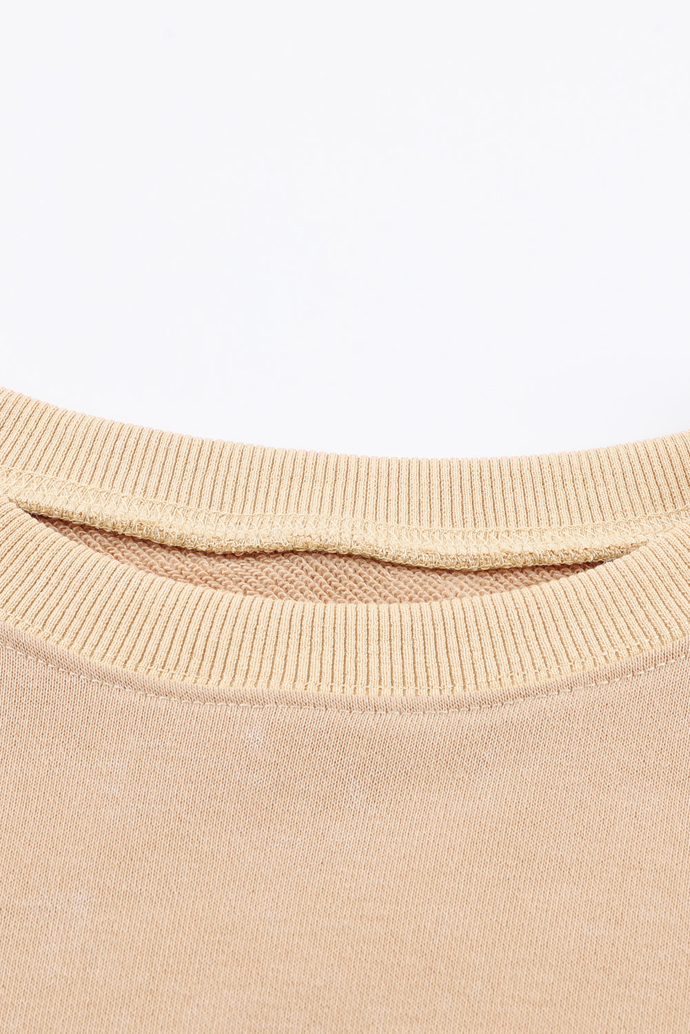 Pink Plain Drop Shoulder Ribbed Trim Oversized Sweatshirt