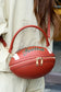 Chestnut Football-Shaped Crossbody Bag