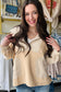 Quarter Zip Striped Patchwork Drop Shoulder Loose Long Sleeve Top