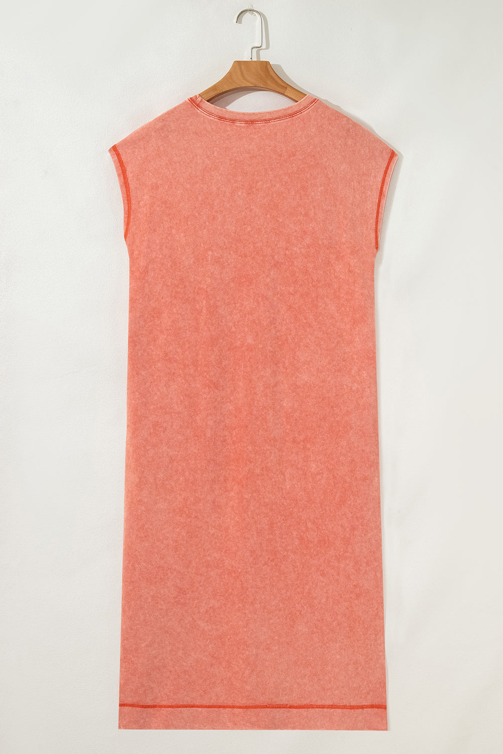 Mineral Wash Pocketed Cotton T-Shirt Dress