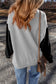 Gray Two Tone Patchwork Drop Shoulder Pullover Sweatshirt