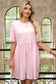 Raw Edge Pocketed Babydoll T-Shirt Dress – Pink