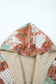 Vintage Floral Printed Sherpa Lined Hooded Jacket