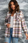 Red Plaid Button Front Pocket Shirt Shacket