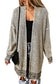 Rose Plaid Contrast Trim Casual Knit Long Cardigan