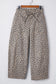 Leopard Print Wide-Leg Jeans with Drawstring Waist & Side Pockets