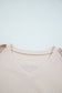 Beige Paisley Print Contrast Patchwork Long Sleeve Loose Top