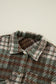 Mist Green Plaid Print Chest Pockets Turn Down Collar Shacket