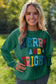 Green Merry And Bright Cable Knit Pullover Sweatshirt