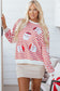 Stripe Sequin Santa Claus Pattern Christmas Pullover Sweatshirt