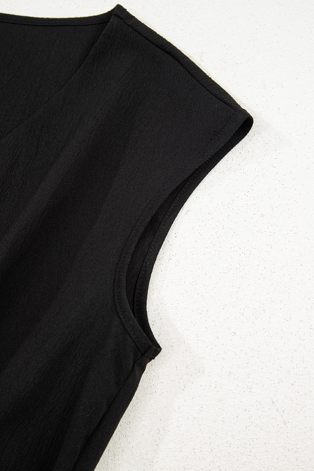 Black Knot Waist Sleeveless Top & Wide Leg Pants Two-Piece Set