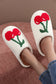 Cute Cherry Open Heel Plush Slippers