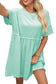Raw Edge Pocketed Babydoll T-Shirt Dress – Mint